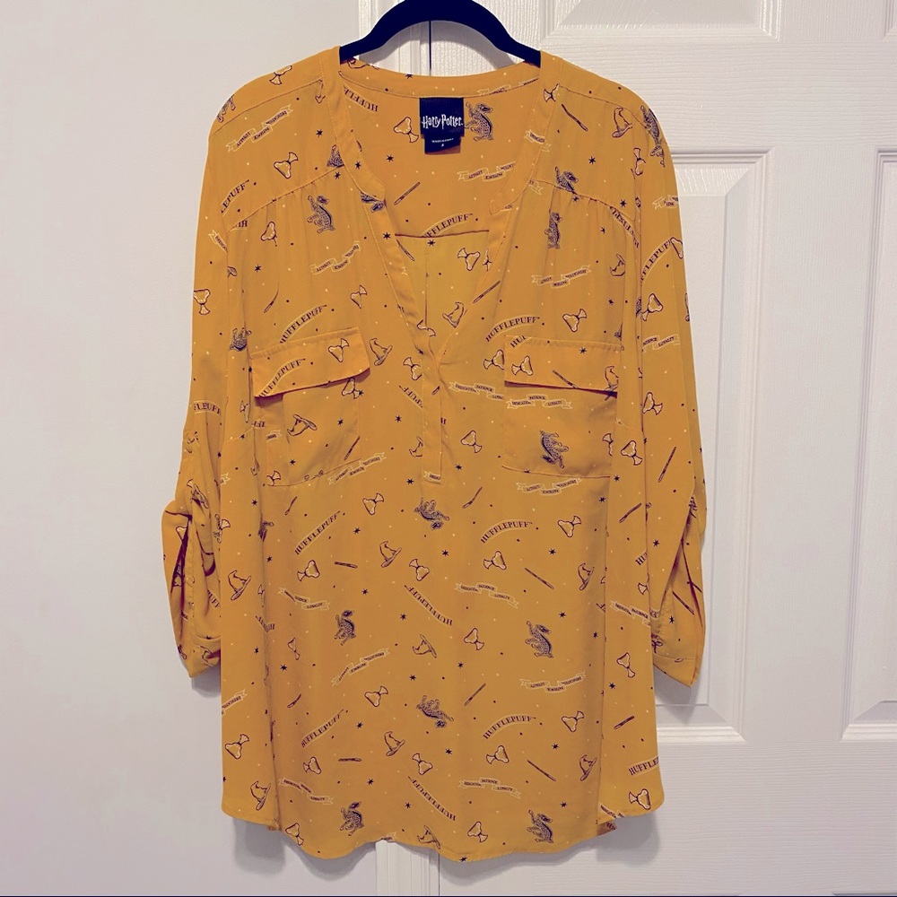 Harry Potter Hufflepuff Georgette Pullover Blouse - Size 3 [Washed, never worn]